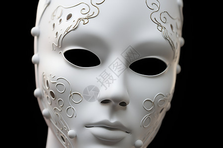 面具制作黑色背景中的雕塑面具背景