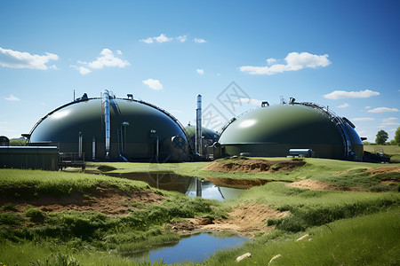 绿色生物能源工厂背景图片
