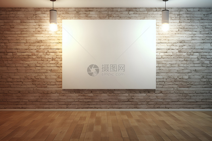 室内的展览白墙设计图片