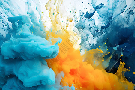 混合液体混合在一起的颜料设计图片