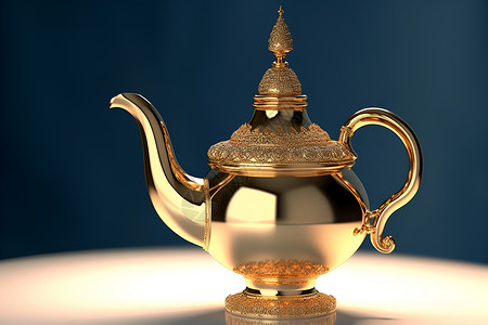 传统的金色茶壶背景图片