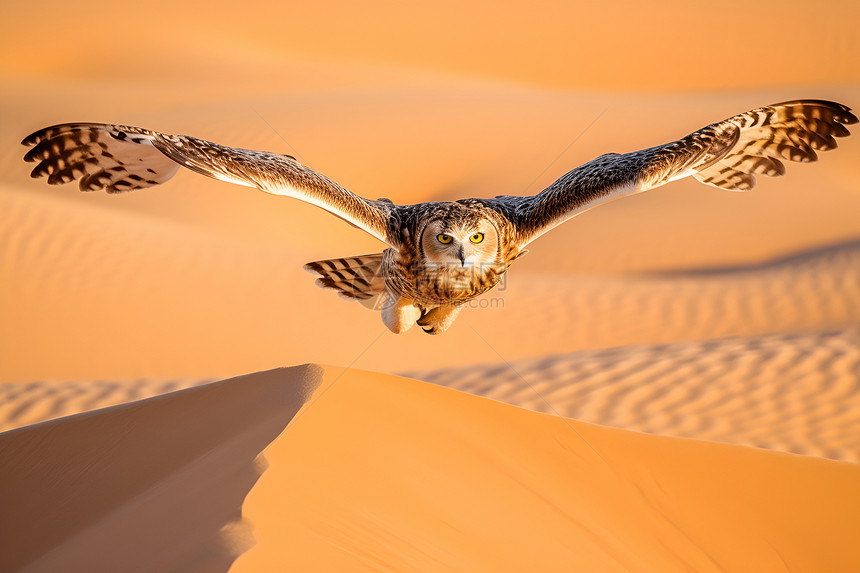 沙漠中的猫头鹰图片