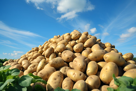 土豆田田野上的土豆背景