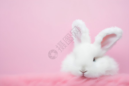 白色的兔玩偶背景图片