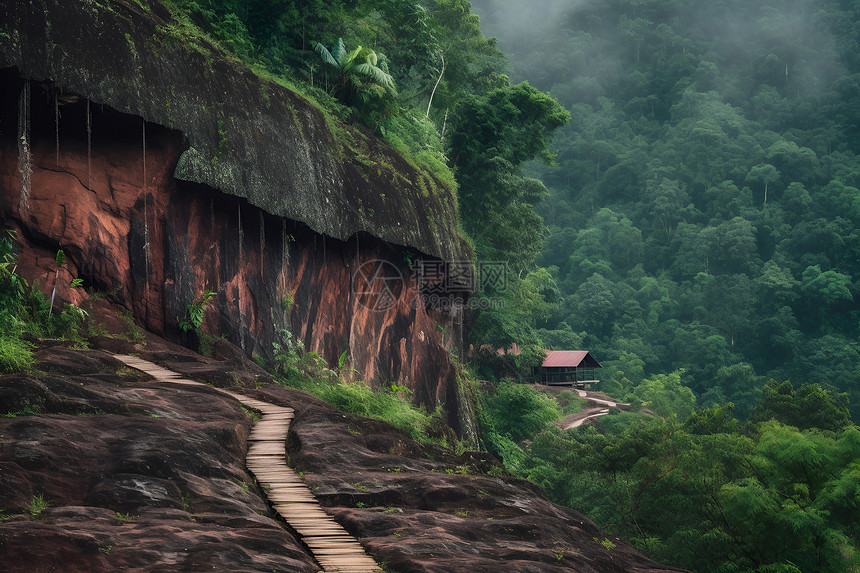 森林的峡谷道路图片