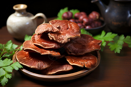 碗里的蘑菇营养菌物高清图片