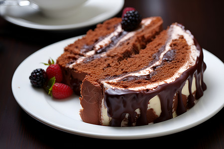 水果巧克力蛋糕背景图片