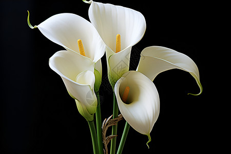 清新马蹄莲清新白色花朵背景
