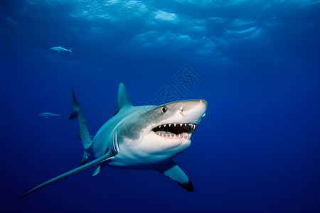 游泳危险海底危险大白鲨背景