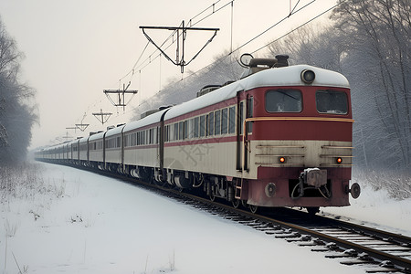 冰雪中的火车背景图片
