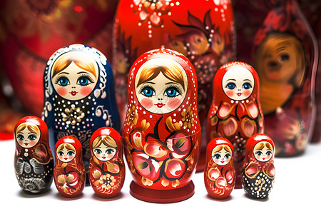 俄罗斯套娃玩偶家庭木偶套娃背景