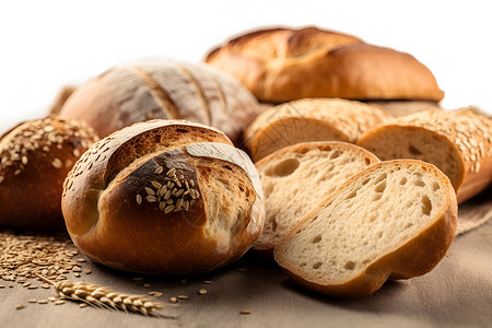 黄色的面包面包传统食品创作背景