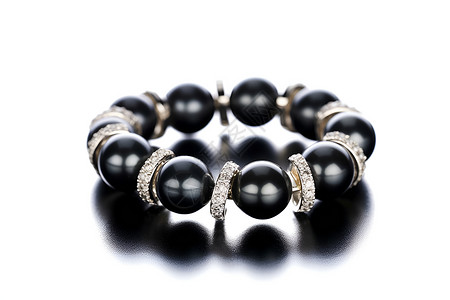 黑色饰品素材黑色钻石镶嵌手串背景