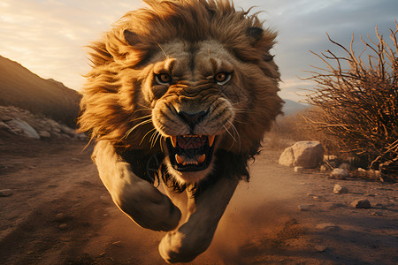 毛发丰富的狮子背景图片