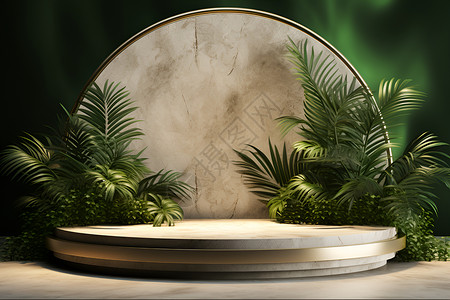 棕榈酰大理石展台背景