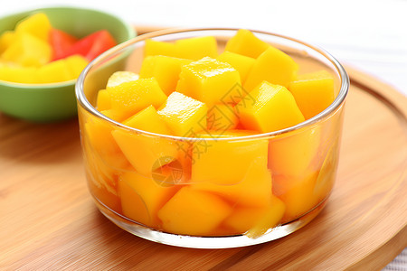 碗中美味的芒果背景图片
