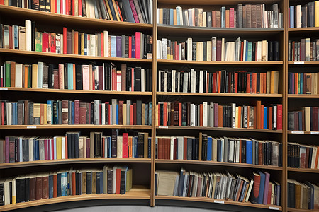 图书馆内堆放的书籍背景图片