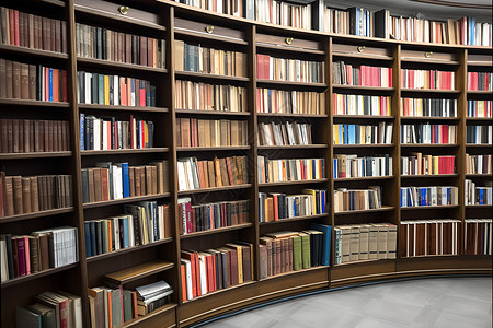 书本堆积图书馆架子上的书籍背景