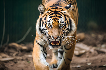 户外凶猛的老虎动物背景图片