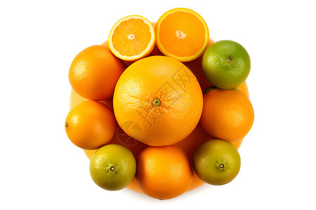 桌面上的水果桌面上鲜美多汁的橙子背景