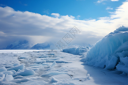 壮观的冰雪风景背景图片