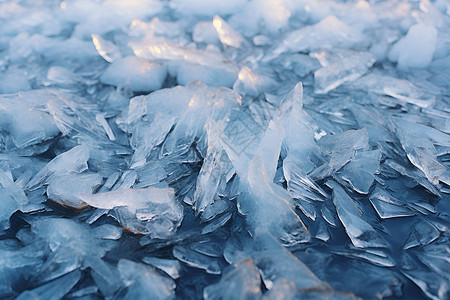 冬季湖面上的冰碴子高清图片
