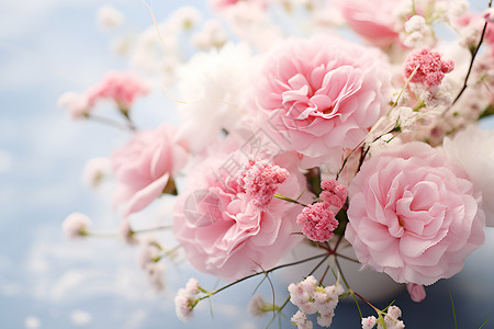 一束美丽的粉色玫瑰背景图片
