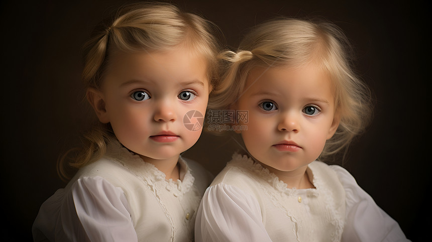 两个蓝眼睛的小女孩图片