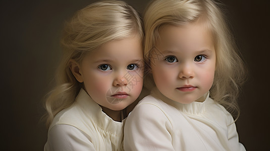 温柔的两个小女孩背景图片