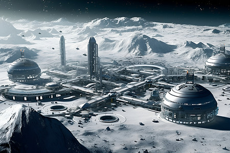 未来月球殖民地背景图片