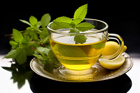 清新健康的茶水背景图片