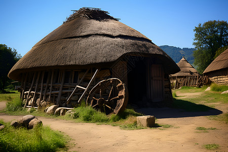 乡村的小屋建筑物背景图片