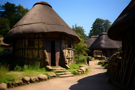 乡村的小屋建筑背景图片