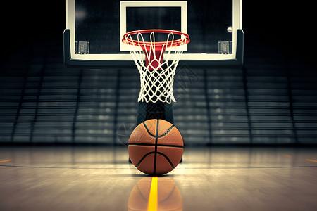 篮筐下的篮球背景图片