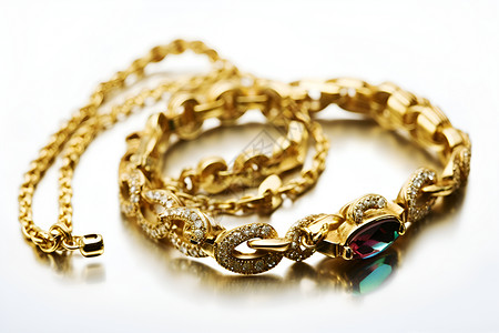 黄金钻石手链背景图片