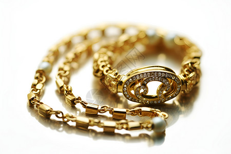 黄金钻石手链背景图片