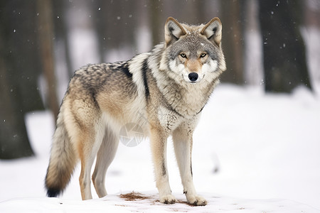 雪地中的狼群背景图片