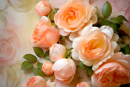 粉红玫瑰花束背景图片