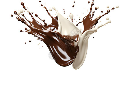 牛奶巧克力雪糕巧克力液体飞溅设计图片