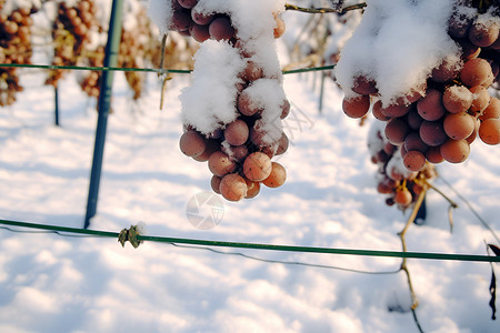 冬季葡萄冬日葡萄园背景