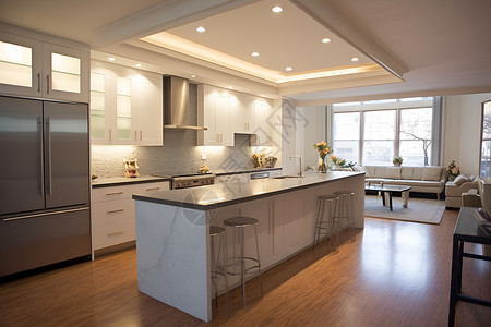 冰箱设计素材家庭厨房的设计艺术背景