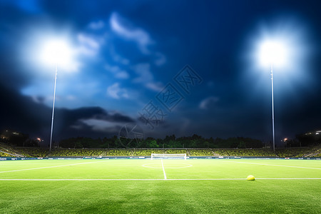 夜晚的足球场背景图片