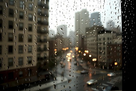 雨中城市的视角背景图片