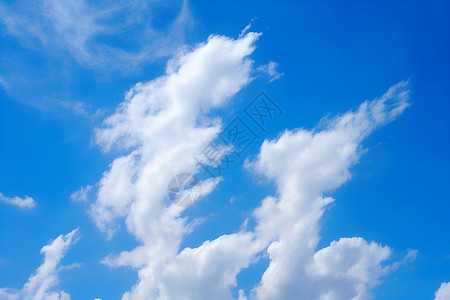 白云蓝天的壮美景色背景图片