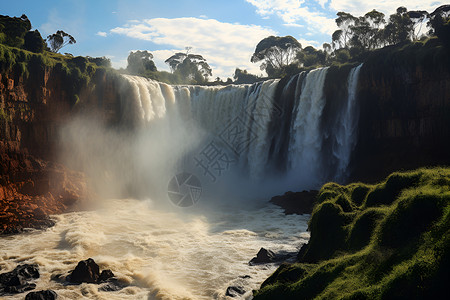 国家公园中的瀑布背景图片