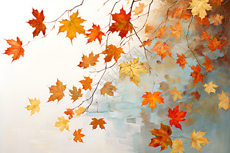 美丽的秋叶植物背景图片