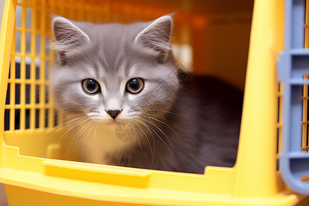 笼子里的小猫咪背景图片