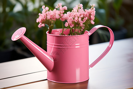 窗台上的粉色花瓶背景图片