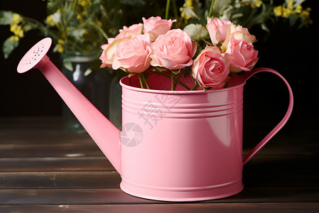 桌上粉色花瓶背景图片