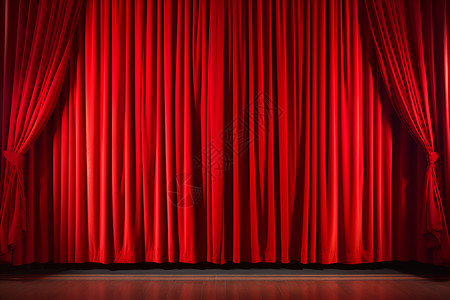 年会背景红色舞台红色幕布中的光芒背景